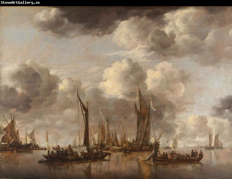 Jan van de Capelle Shipping Scene with a Dutch Yacht Firing a Salut (mk08)